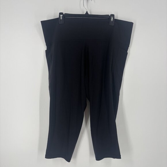 Athleta Salutation Stash Pocket Capri Women’s 3X Black Athletic High Waist - Picture 1 of 10